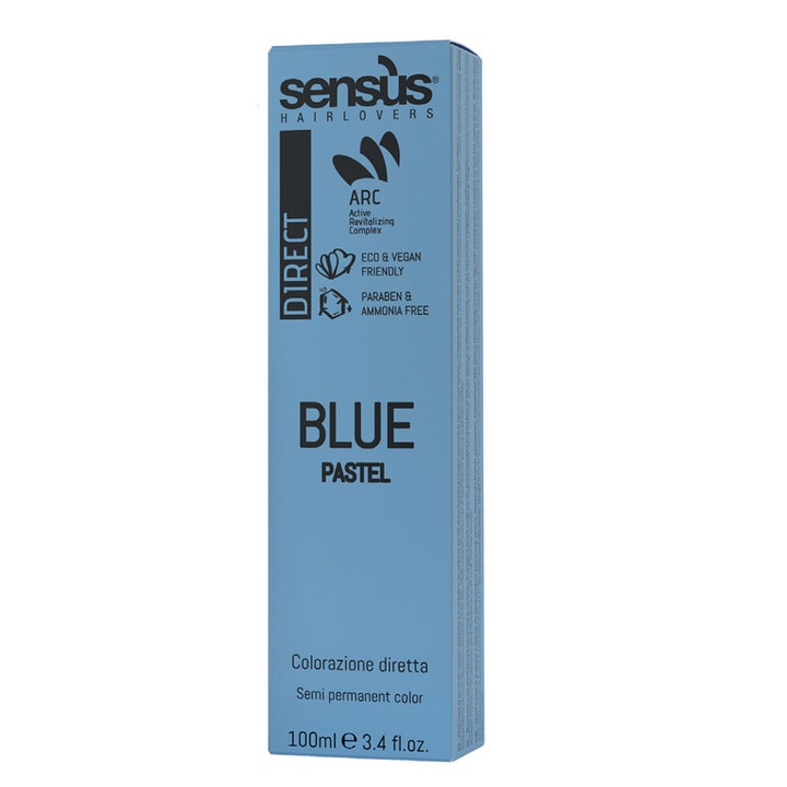 Vopsea de par, Sensus, Pastel, Albastru, Florescent, 100ml