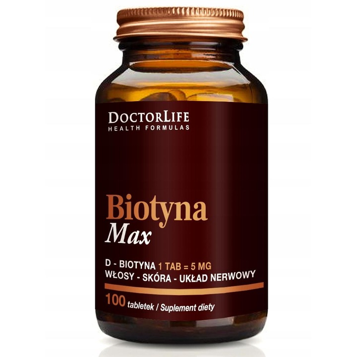 Supliment alimentar DoctorLife Biotin Max, 5 mg, 100 capsule