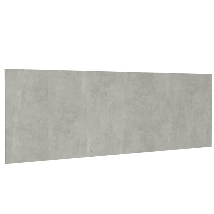 Tablie de pat/ perete vidaXL, gri beton, 240x1,5x80 cm, lemn prelucrat