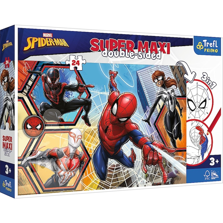 Пъзел Trefl Primo Super Maxi, Marvel Spider-man, Spider-man in action, 24 части