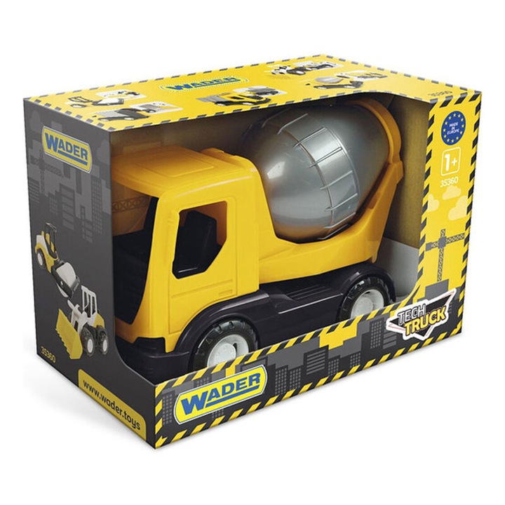 Masinuta de constructii Wader Tech Truck - Betoniera, 24 cm