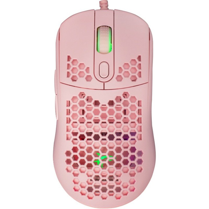 Mouse pentru gaming, WhiteShark GALAHAD-P, 800-6400 dpi, 1.8 m, Roz