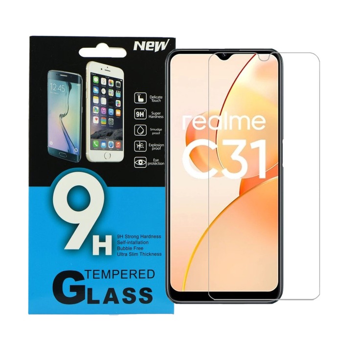 Realme C31 / C53 kompatibilis üvegfólia, előlapi, edzett