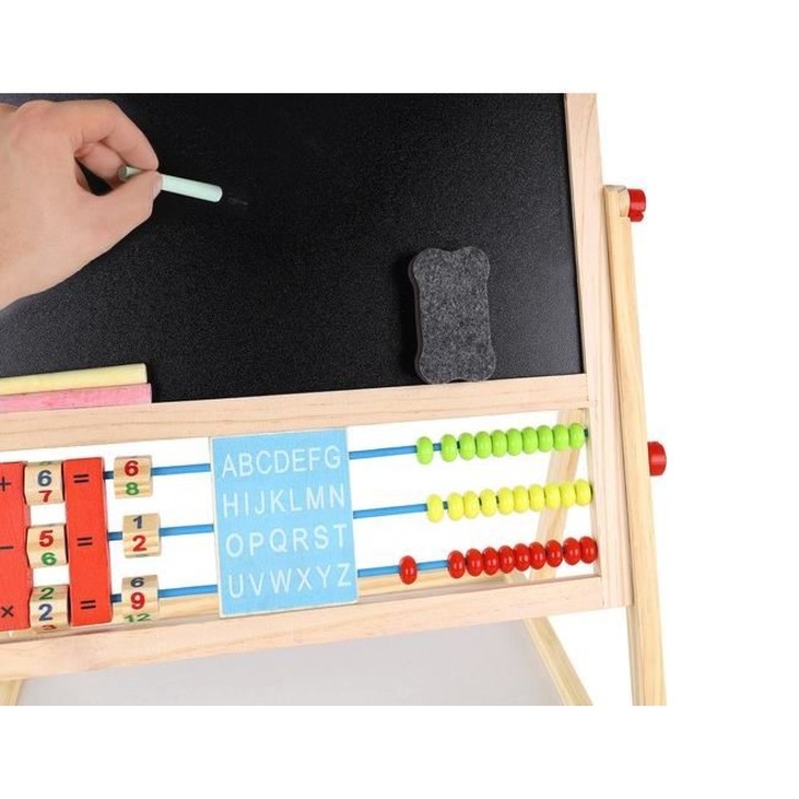 Tabla educativa tip sevalet, cu 2 fete, socotitoare, lemn, 41x32x67 cm, Kruzzel