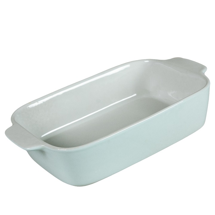 Vas termorezistent, Cesiro, 26 X 16 X 5.5 cm, Alb/Gri-Albastrui