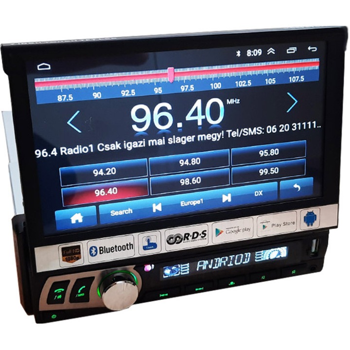 7" Col kijelző 1Din 2Din Android 9.0 autórádió fejegység RDS-s Magyar Menü