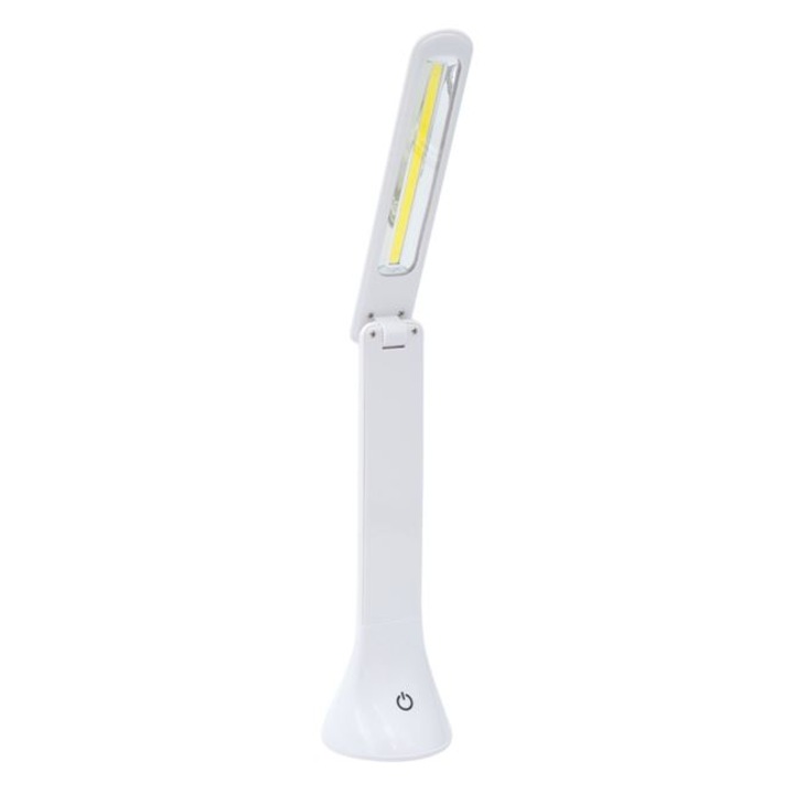 Lampa pliabila cu LED si buton tuch, alba, 18 x 25 cm