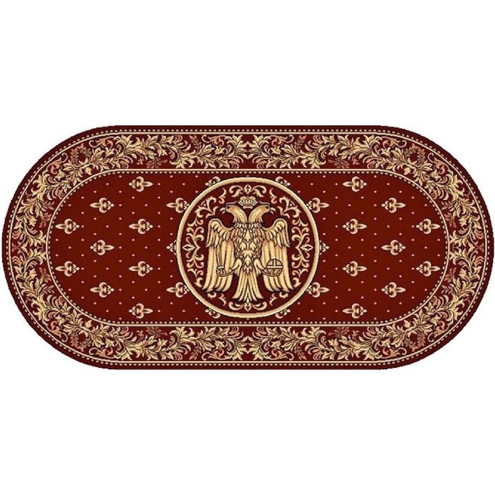 Covor Model Bisericesc, Lotos 15077, Rosu, 150x230 cm, Oval