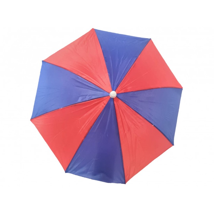 Mini Umbrela Ros-Albastra cu fixare pe cap, protectie ploaie sau soare