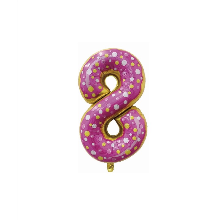 Fém fólia lufi, 8-as szám, 80 cm, Multicolor