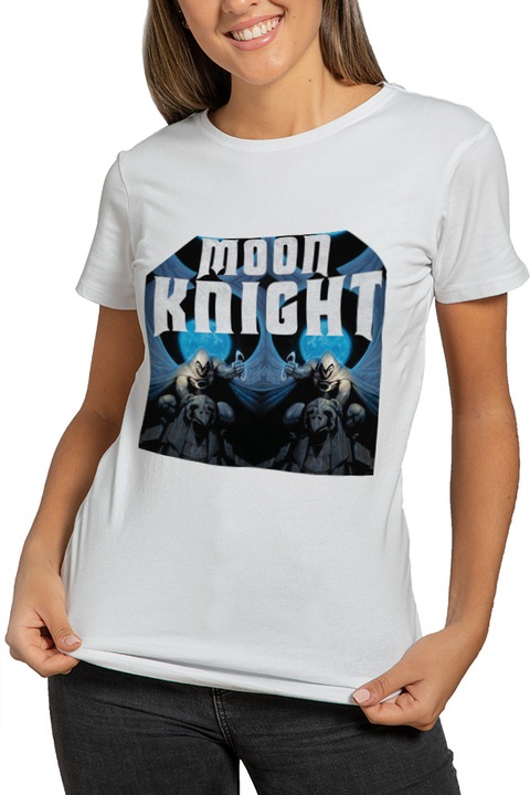 Tricou dama Moon Knight Angelwing Egipt God Hero Dublu Night Warrior, alb, marime XL