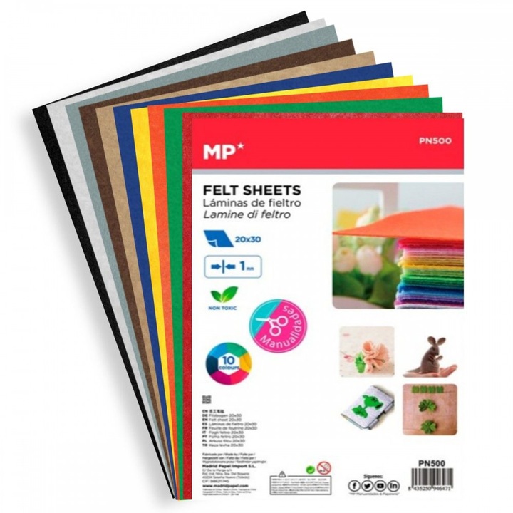 Set 10 pasla a4, 1mm mp pn500 multicolor