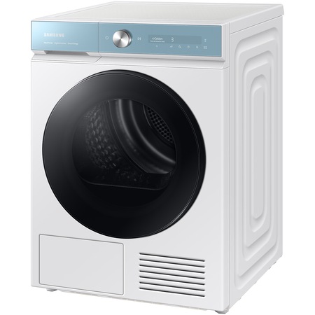 Uscator de rufe Bespoke Samsung DV90BB9445GMS7, Pompa de caldura, 9 kg, Clasa A+++, QuickDrive, AI Dry, SmartThings, Motor Digital Inverter, Usa reversibila, Alb