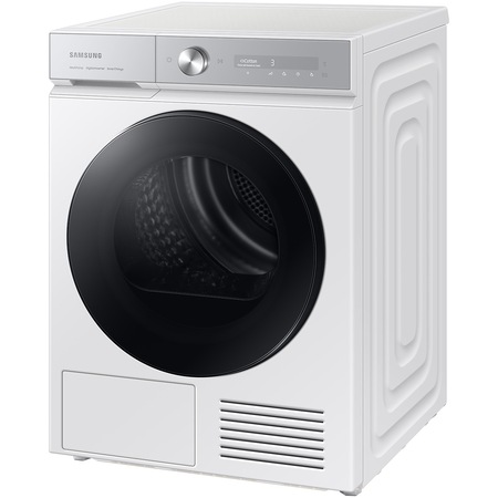 Uscator de rufe Bespoke Samsung DV90BB9445GHS7, Pompa de caldura, 9 kg, Clasa A+++, QuickDrive, AI Dry, SmartThings, Motor Digital inverter, Usa reversibila, Alb