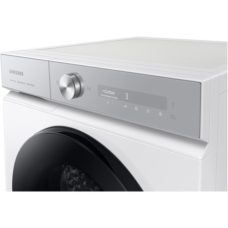 Uscator de rufe Bespoke Samsung DV90BB9445GHS7, Pompa de caldura, 9 kg, Clasa A+++, QuickDrive, AI Dry, SmartThings, Motor Digital inverter, Usa reversibila, Alb