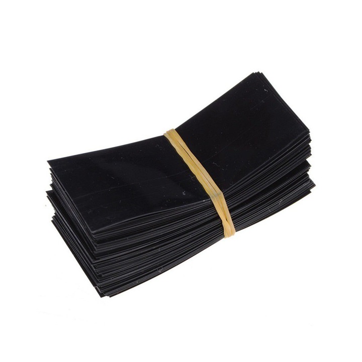 Set 50 bucati tuburi pvc termocontractabile pentru baterii 20700/21700 Negru