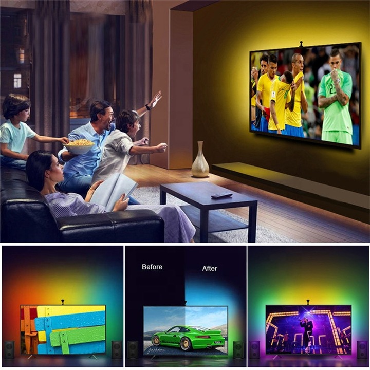 Banda LED TV 2 metri 16 Culori si Telecomanda AX