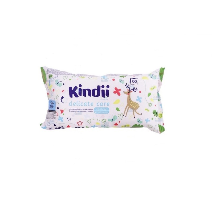 Мокри кърпички Kindii Baby Delicate care, 60 бр