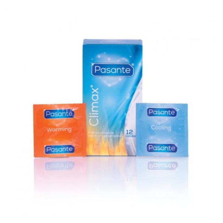 Pasante Climax, 12 db-os óvszer készlet, Latex, 190 mm