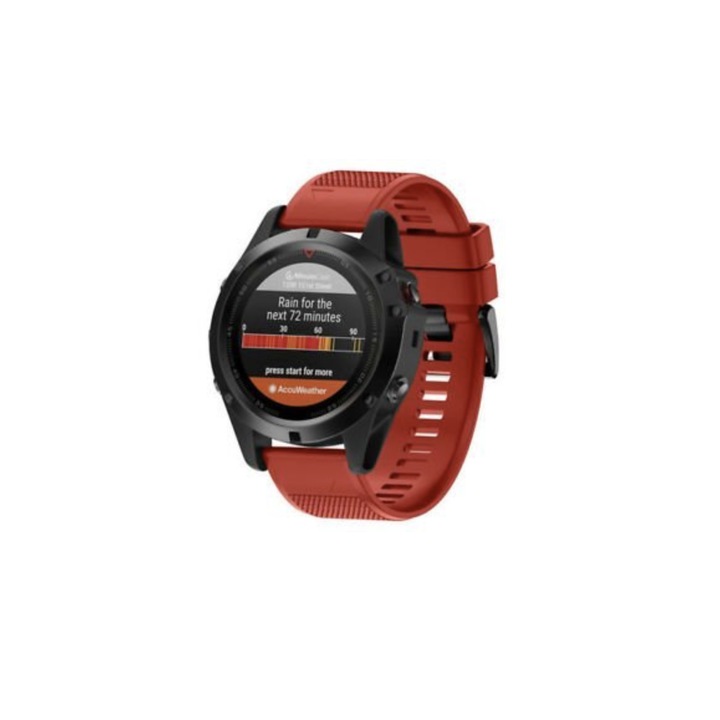 Каишка за часовник, съвместима със силикон Garmin Fenix 5 / 6 / 6 Pro, червена