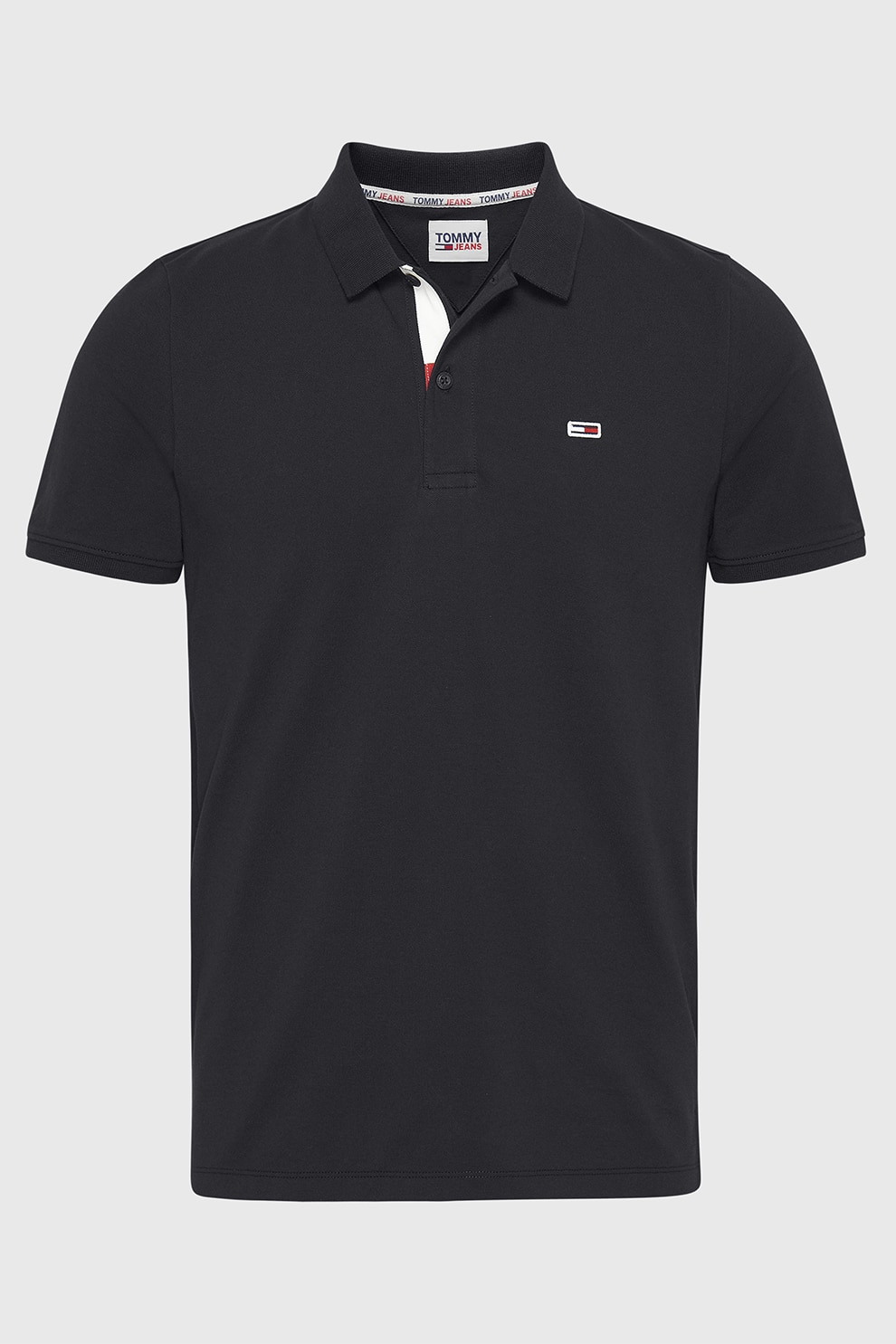 Tommy Jeans, Tricou polo de bumbac organic cu logo, Negru, S