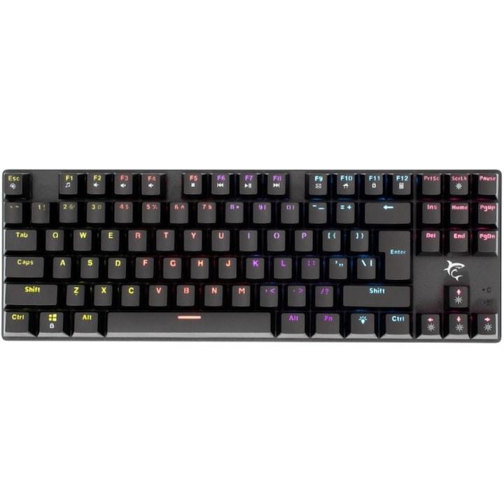 Tastatura pentru jocuri, WhiteShark, COMMANDOS BS, 87 taste, Cablu 1.5 m, Negru