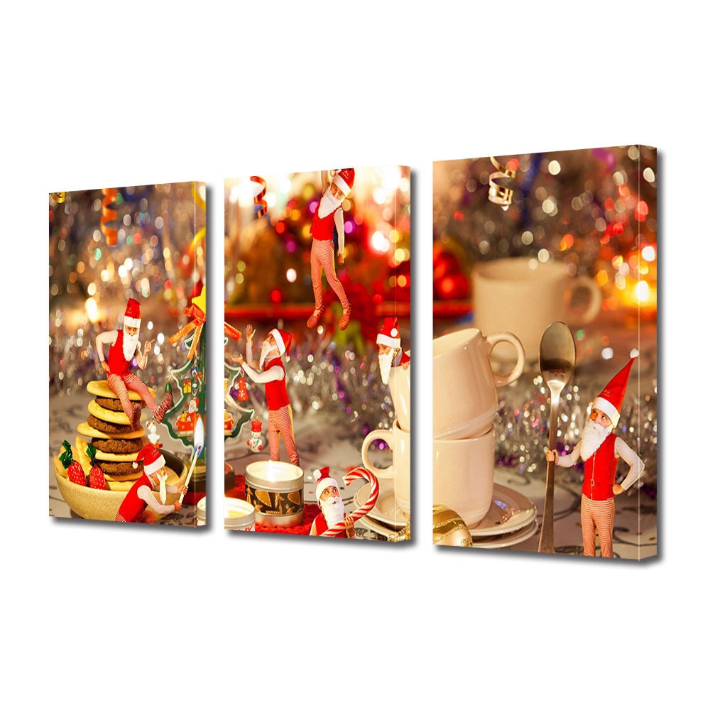 Tablou Multicanvas 3 Piese Sarbatori Craciun Masa festiva de sarbatori 30 x 60 cm