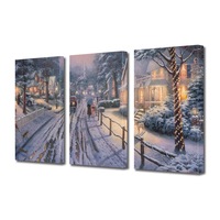 Tablou Multicanvas 3 Piese Sarbatori Craciun Satul natal de sarbatori 30 x 60 cm