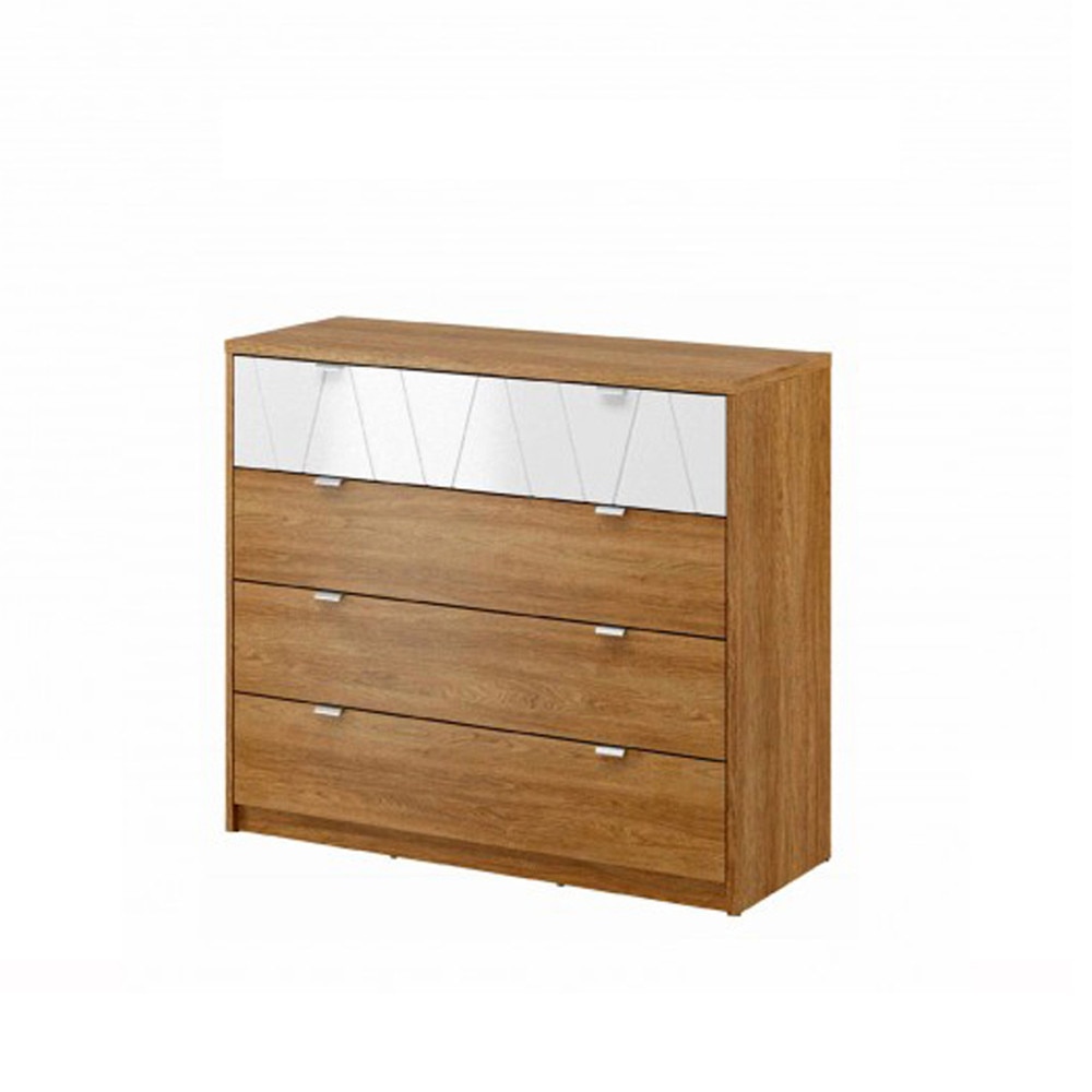 Comoda Zefir46 , Genarom, Nuc San Diego / Alb, 85 x 98 x 38 cm