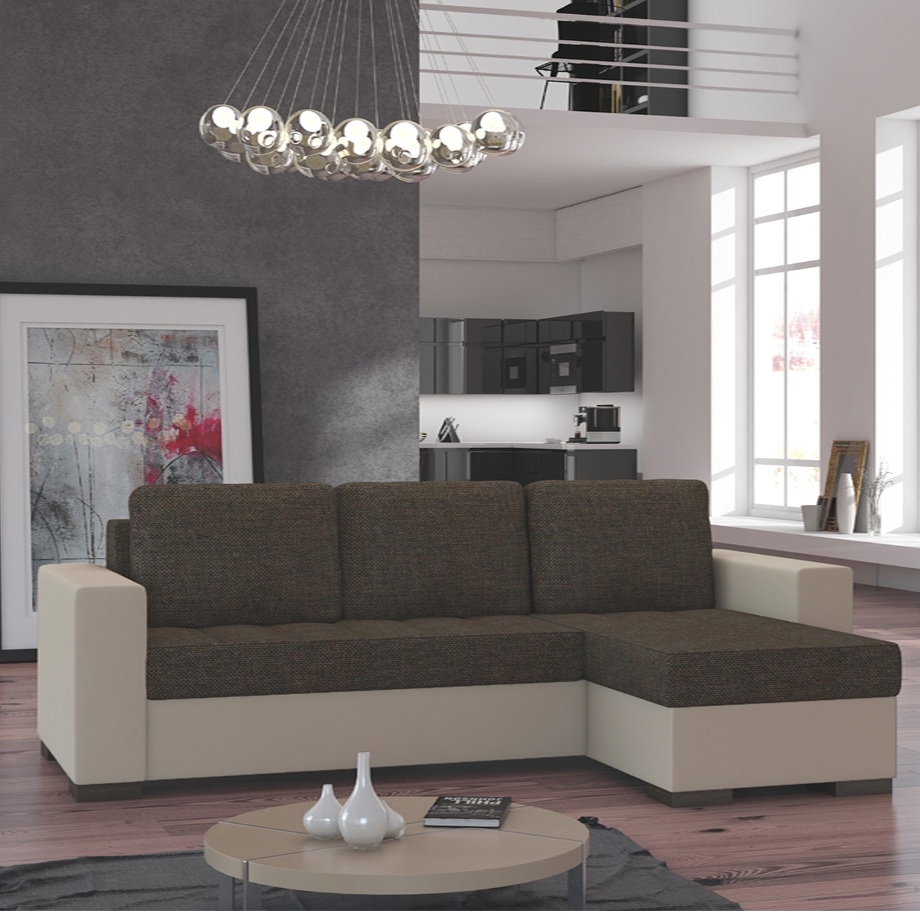 Coltar Extensibil Newark Na06, Genarom, Sawana26, 237 x 150 x 90 cm