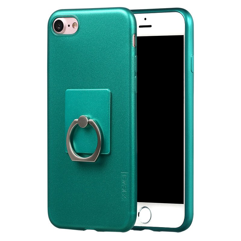 Husa de protectie cu inel suport X-Level Jelly pentru iPhone 6/6S, verde