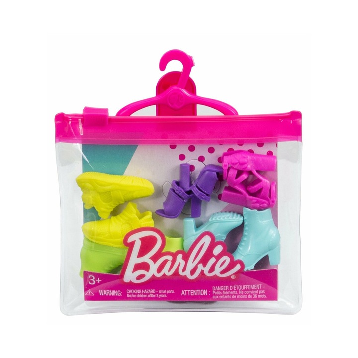 Set incaltaminte Barbie Fashion, neon, 5 perechi