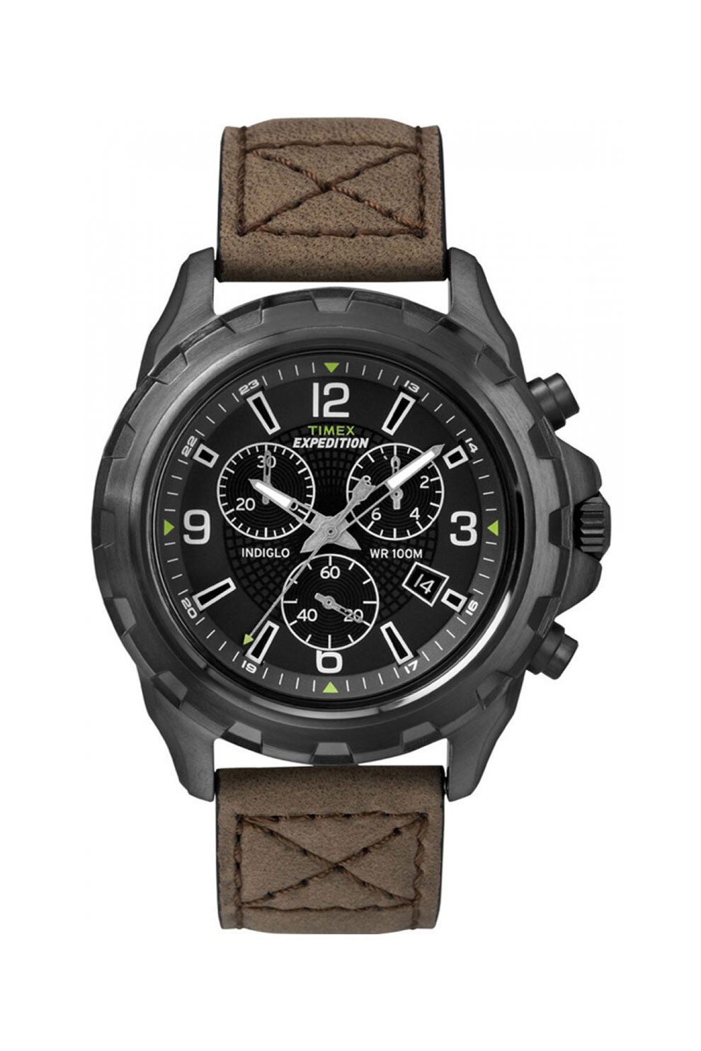Timex, Ceas cronograf cu o curea de piele, Maro
