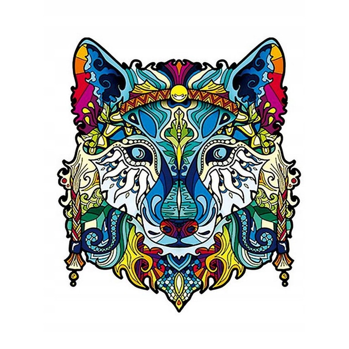 Puzzle din lemn, LUPUL ZANELOR, Moments, Lemn, Multicolor, L