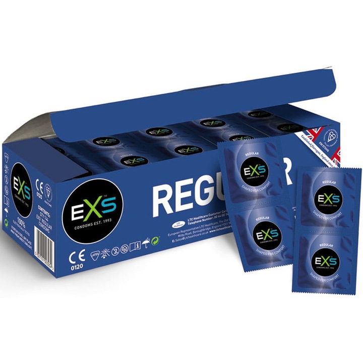 Комплект 144 презерватива Exs, Regular, Латекс, Прозрачен