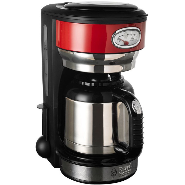Cafetiera Russell Hobbs Retro Ribbon Red 21710-56, carafa termala