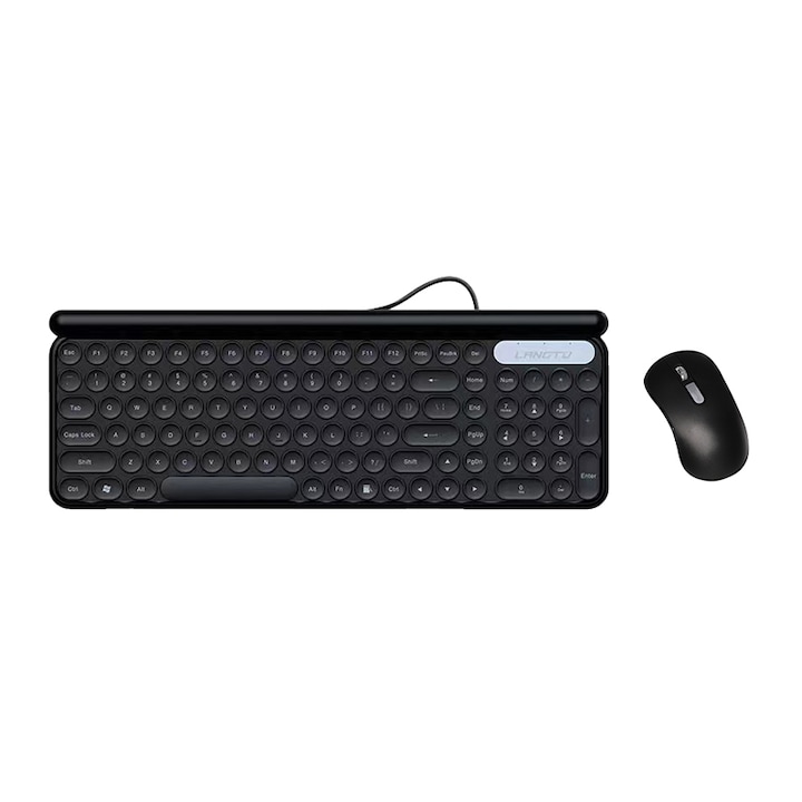 Set tastatura mouse, wireless 2.4, cu indicator baterie, Alb