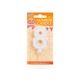 Lumanare pentru tort cifra "8", alba cu ornament roz