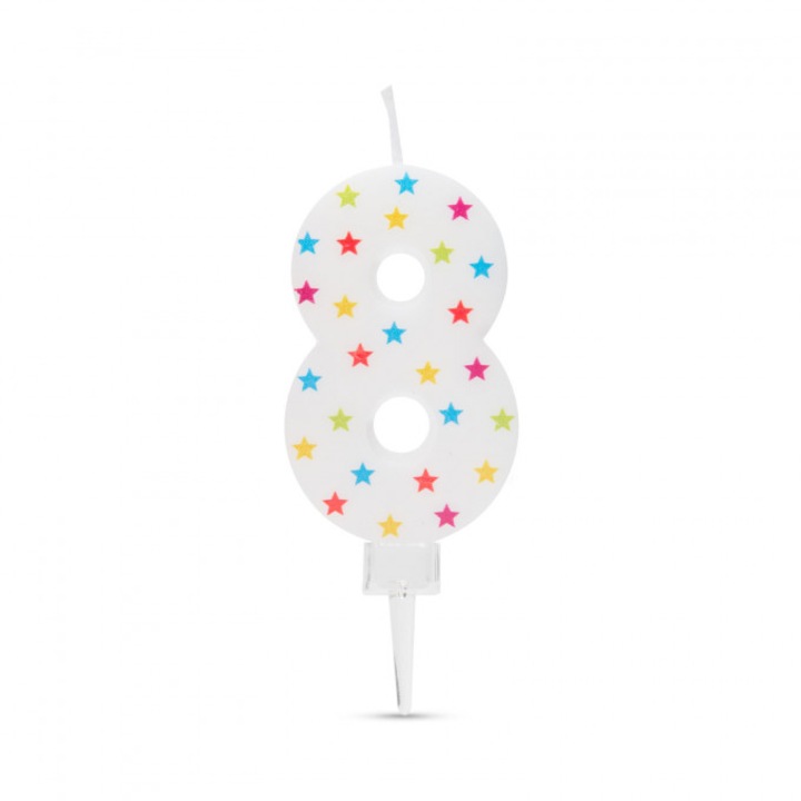 Свещ за торта номер "8", модел звезда