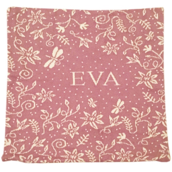 Fata de perna pesonalizata Eva, mov, 40 x 40 cm din bumbac organic