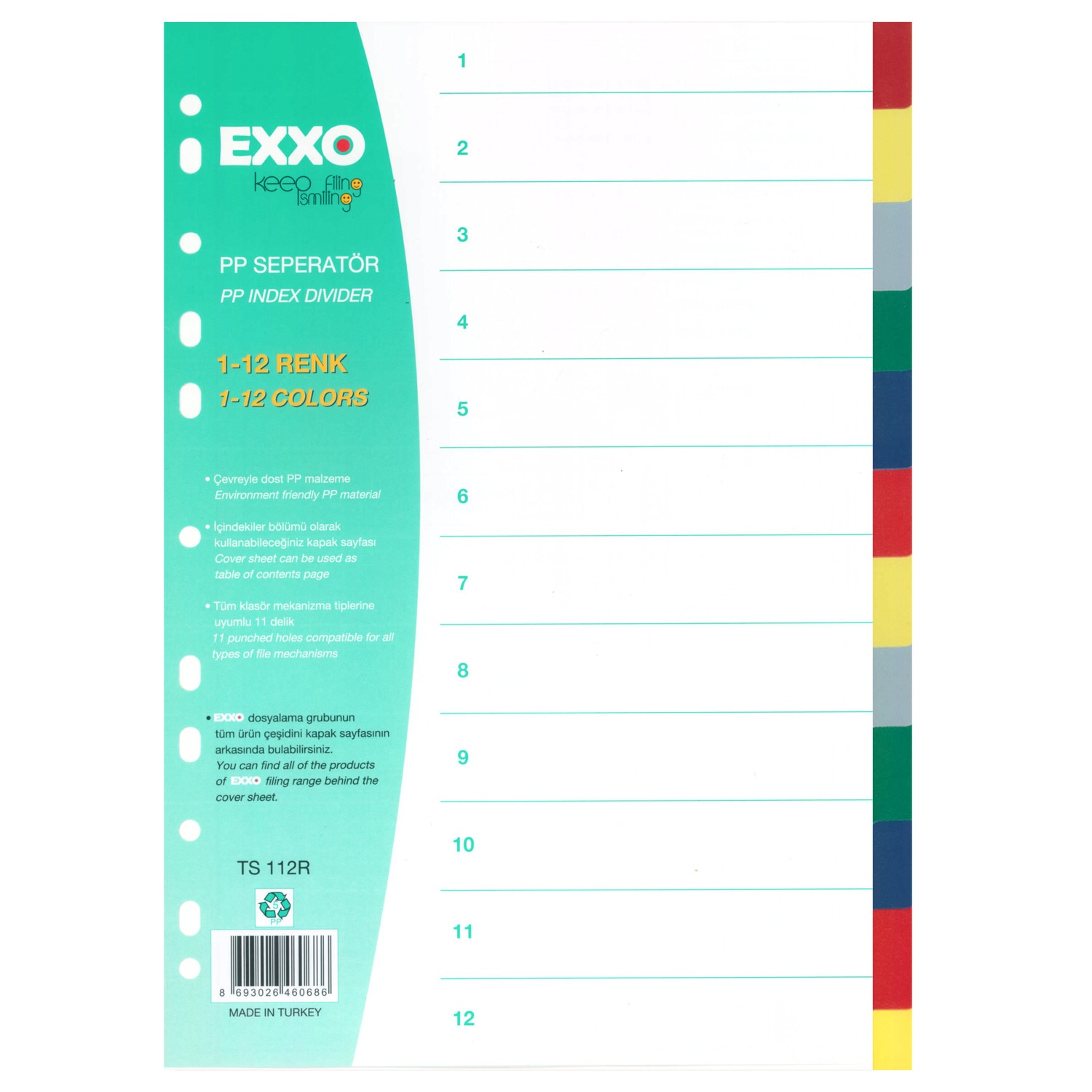 Separatoare plastic Exxo 2 x 6 culori E563