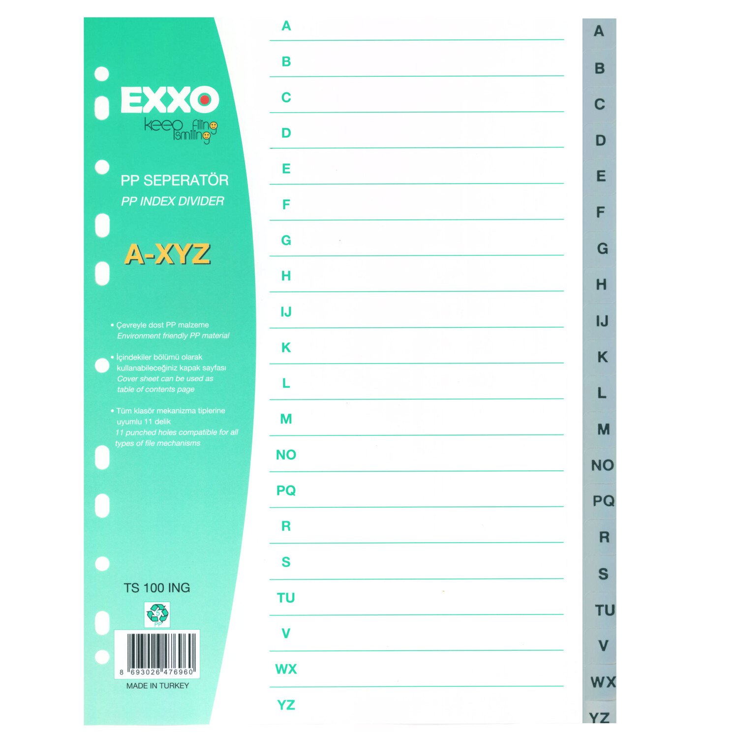 Index plastic Exxo A-Z E6753