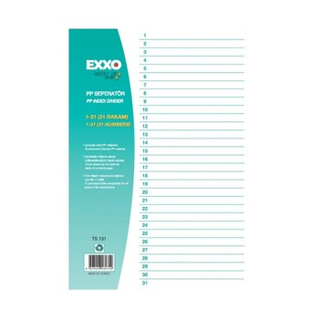 Index plastic Exxo 1-31 gri 186166027 Index plastic Exxo 1-31 gri 186166027