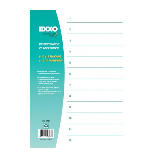 Index plastic Exxo 1-12 gri 186166025