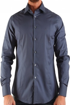 Camasa maneca lunga Calvin Klein barbati, Gri/Albastru, 45 Camasa maneca lunga Calvin Klein barbati, Gri/Albastru, 45