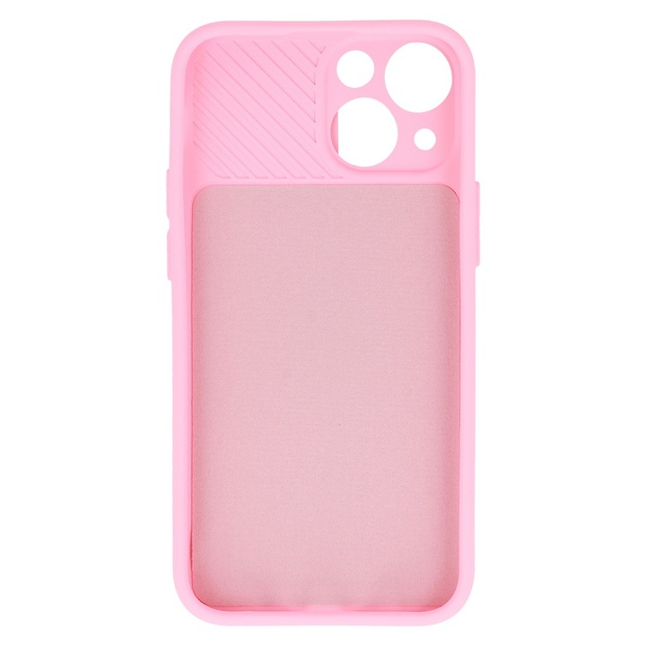 iPhone 12 kameravédős Soft tok világos rózsaszín