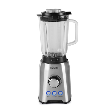 Blender Biovita FORTE-1200, 1.5L, Vas din Sticla, 3 Programe, Carcasa din Inox, 1200W