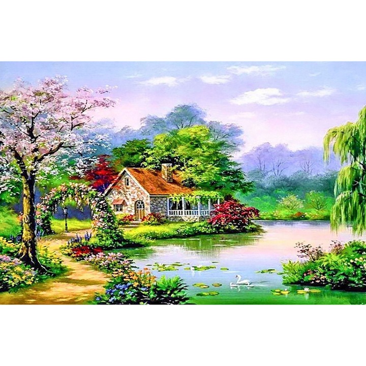 Set de broderie cu diamante 5d, 45x65 cm, Multicolor