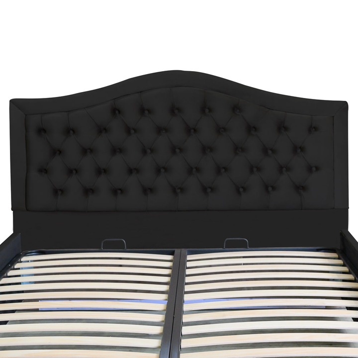 Tablie pat Arizona cu nasturi tapitati, dimensiune 190*130cm, negru