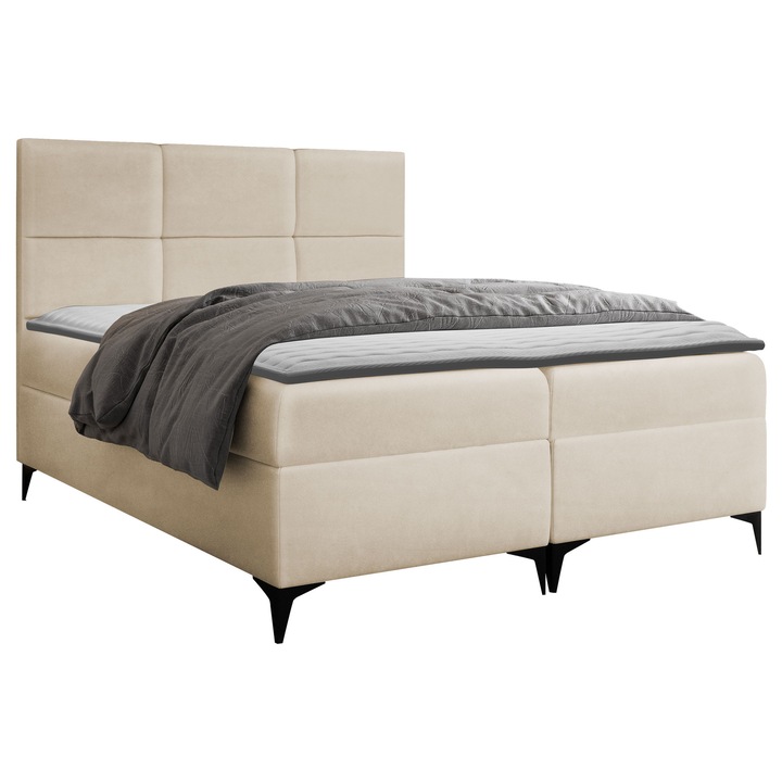 Pat boxspring Blanco 180x200, MIRJAN24, Bej, 184x115x208 cm